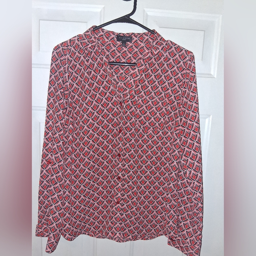 NWOT The Limited Women's Ashton Top Red/Black Blouse Size Small